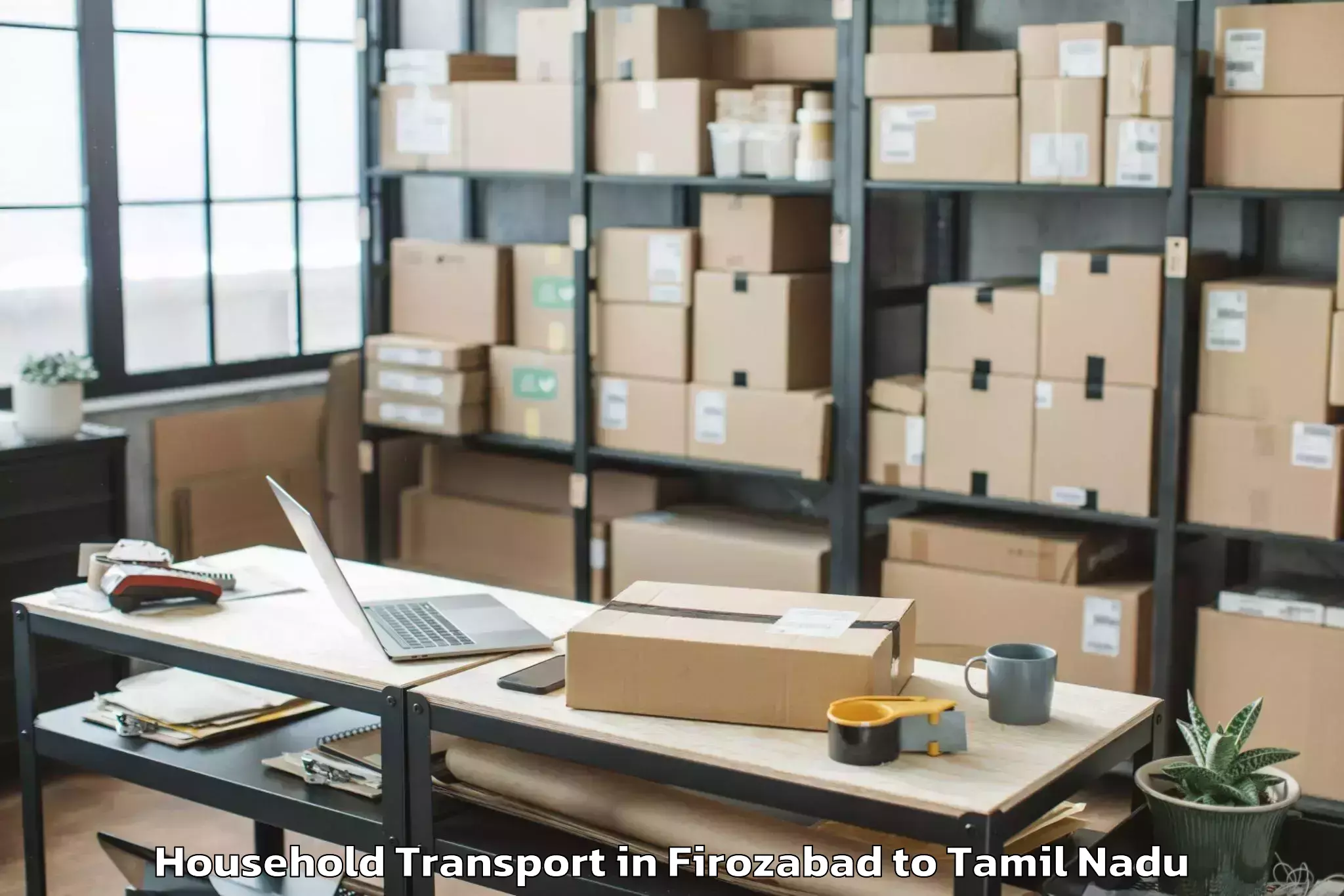 Trusted Firozabad to Alwa Tirunagari Household Transport